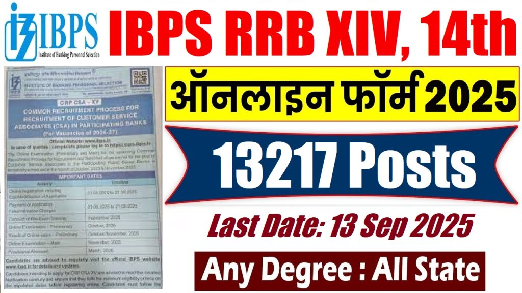 IBPS RRB 2025 Notification PDF Out for 13217 Posts, Online Form Starts
