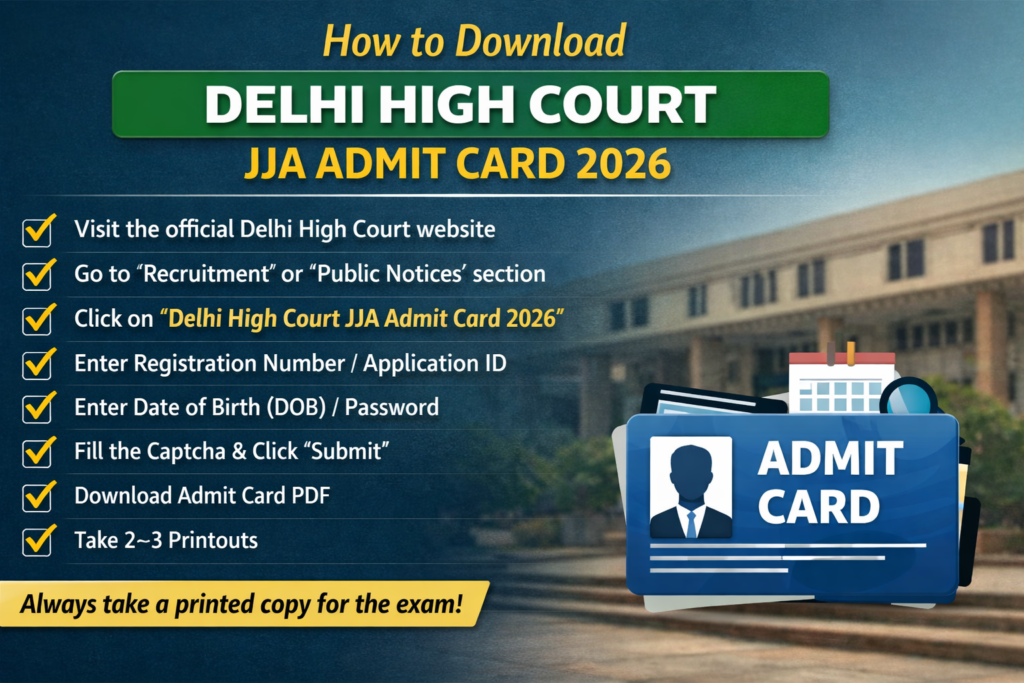 Delhi High Court JJA Admit Card 2026: Complete Guide, Latest Updates, and Smart Preparation Strategy
