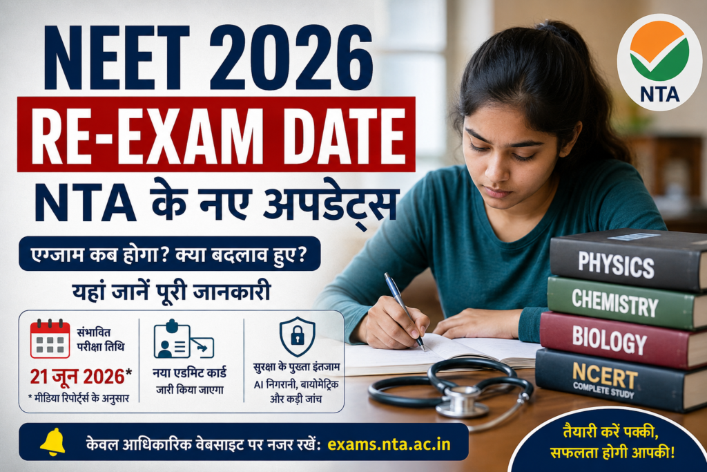 NEET 2026 Re-Exam Date: NTA के नए अपडेट्स, छात्रों के लिए क्या बदला और आगे क्या करें?